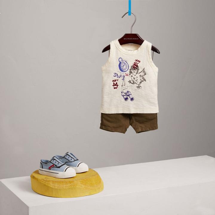 Burberry Burberry Adventure Motif Cotton Vest, Size: 3y, White