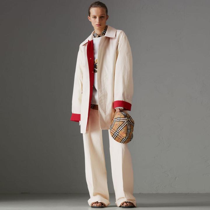 Burberry Burberry Reissued Waxed Cotton Gabardine Car Coat, Size: Xs, Beige