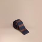 Burberry Burberry Slim Cut Two-tone Knitted Silk Tie, Blue