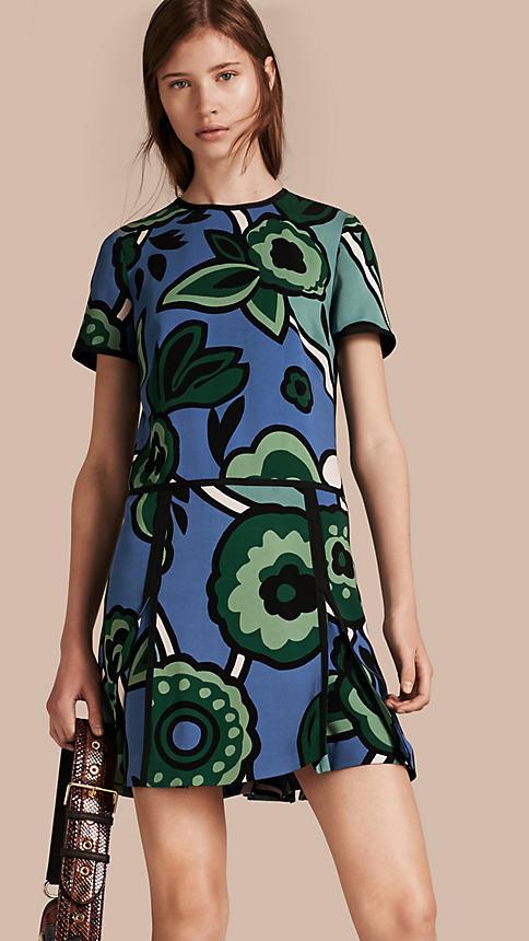 Burberry Graphic Floral Dropped-waist Dress