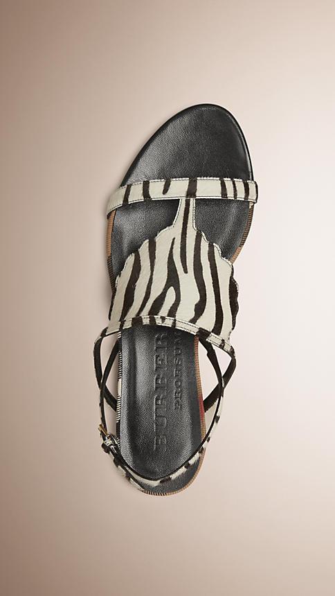 Burberry Prorsum Animal Print Calfskin Sandals