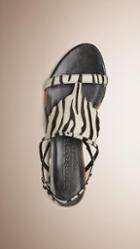 Burberry Prorsum Animal Print Calfskin Sandals