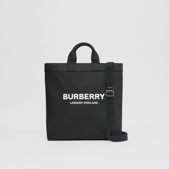 Burberry Burberry Logo Print Econyl Tote, Black