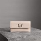 Burberry Burberry D-ring Grainy Leather Continental Wallet, Beige