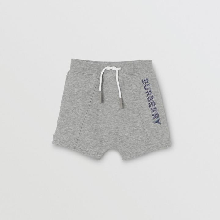 Burberry Burberry Childrens Logo Detail Cotton Drawcord Shorts, Size: 18m, Grey