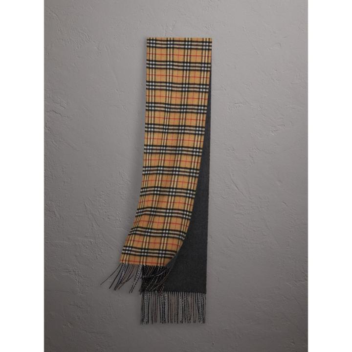 Burberry Burberry Long Reversible Vintage Check Double-faced Cashmere Scarf