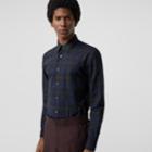 Burberry Burberry Slim Fit Tartan Cotton Shirt, Size: 14.5, Black