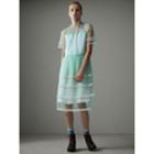 Burberry Burberry English Lace Trim Pleated Tulle Dress, Size: 04, Green