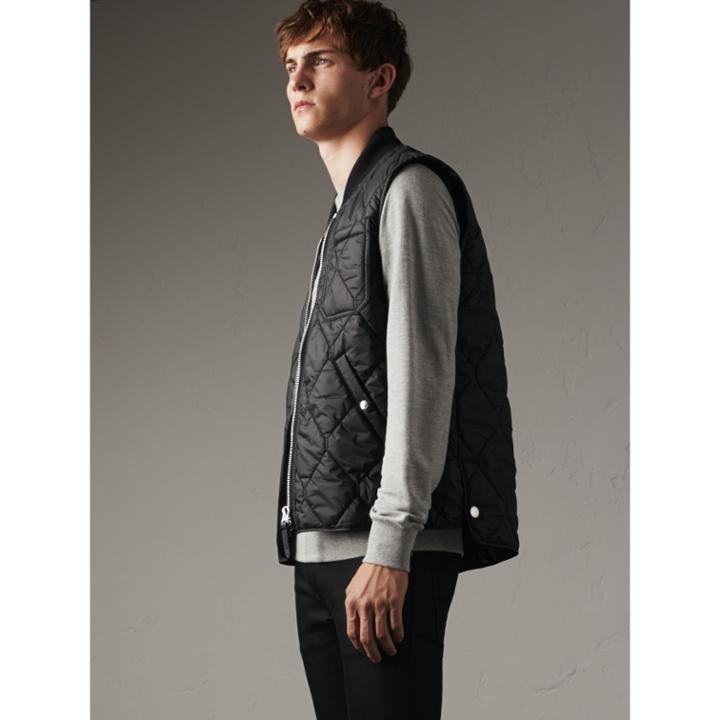 Burberry Burberry Diamond Quilted Gilet, Size: 38, Black