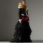 Burberry Burberry Organza And Tulle Tiered Maxi Skirt, Size: 00, Black