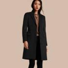 Burberry Burberry Tailored Wool Cashmere Coat, Size: 14, Black