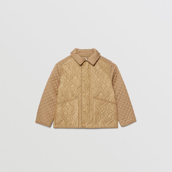 Burberry Burberry Childrens Monogram Quilted Panel Recycled Polyester Jacket, Size: 14y, Brown