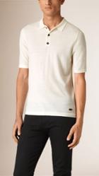 Burberry Burberry Knitted Merino Wool Polo Shirt, Size: Xl, White