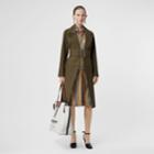 Burberry Burberry Box Pleat Detail Icon Stripe A-line Skirt, Size: 04, Beige