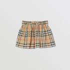 Burberry Burberry Childrens Vintage Check Gathered Cotton Shorts, Size: 14y, Beige