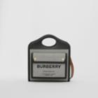 Burberry Burberry Mini Tri-tone Canvas And Leather Pocket Bag, Black