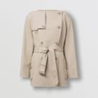 Burberry Burberry Cotton Gabardine Cropped Trench Coat, Size: 04