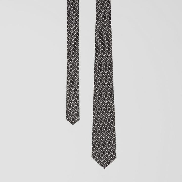 Burberry Burberry Classic Cut Logo Graphic Silk Tie, Grey
