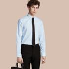 Burberry Burberry Modern Fit Button-down Collar Gingham Cotton Shirt, Size: 15, Blue