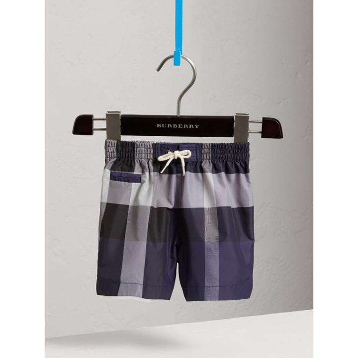 Burberry Burberry Check Technical Swim Shorts, Size: 6m, Blue
