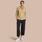 Burberry Burberry Ruffle Yoke Floral Print Cotton Shirt, Size: 08, Yellow
