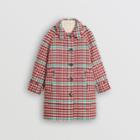 Burberry Burberry Childrens Reversible Check Wool And Cotton Car Coat, Size: 12y, Pink
