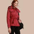 Burberry Burberry Quilted Trench Jacket With Detachable Hood, Size: Xs, Red