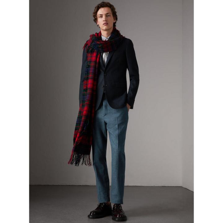 Burberry Burberry Soho Fit Herringbone Wool Tailored Jacket, Size: 40r, Blue