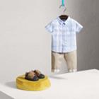 Burberry Burberry Short-sleeve Check Cotton Shirt, Size: 12m, Blue