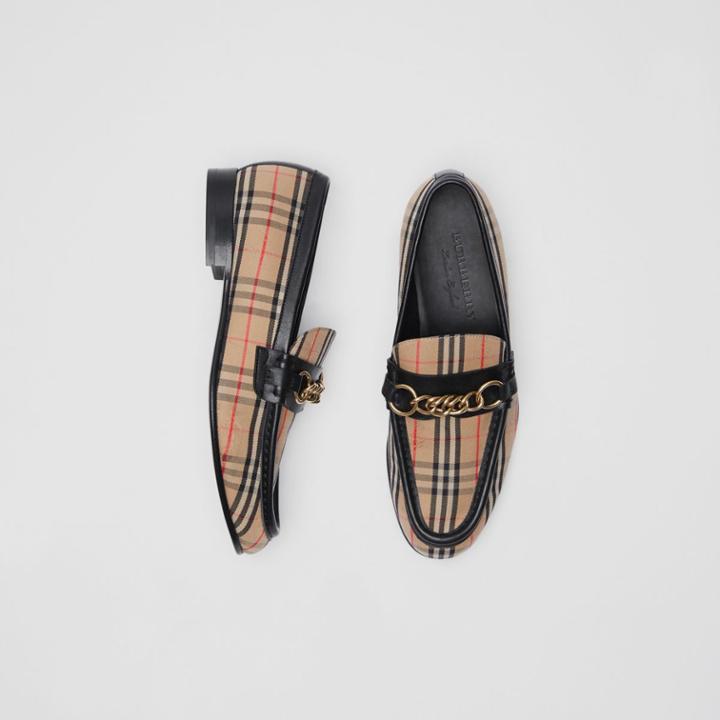 Burberry Burberry The 1983 Check Link Loafer, Size: 37, Black
