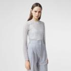Burberry Burberry Long-sleeve Monogram Devor Top, White
