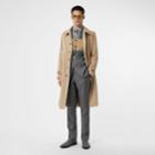 Burberry Burberry Linen Collar Button Panel Cotton Car Coat, Size: 40, Beige