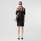 Burberry Burberry Short-sleeve Stretch Wool Dress, Size: 00, Black