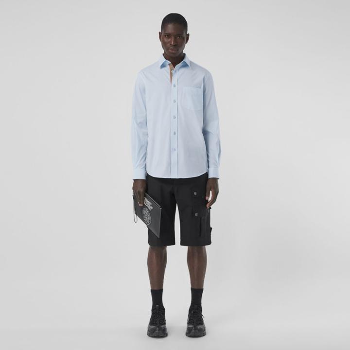 Burberry Burberry Monogram Motif Stretch Cotton Blend Shirt