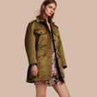 Burberry Oversize Check Lined Cotton Field Jacket