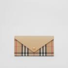 Burberry Burberry Vintage Check And Leather Continental Wallet, Beige