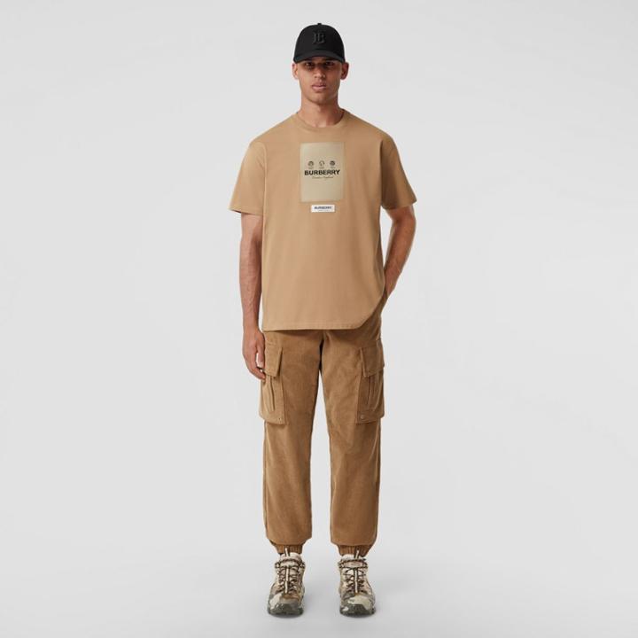 Burberry Burberry Label Appliqu Cotton Oversized T-shirt
