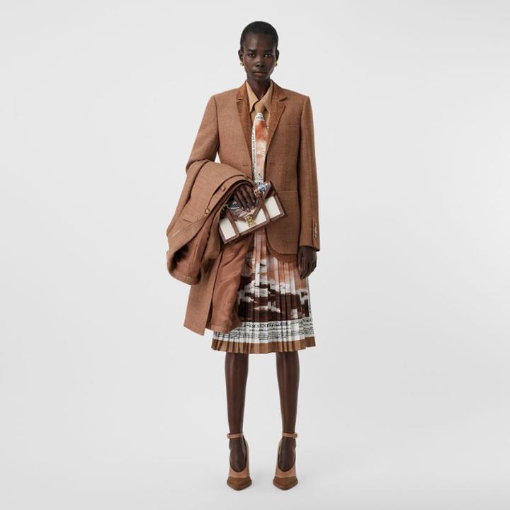 Burberry Burberry Mariner Print Silk Oversized Shirt, Size: 06, Brown
