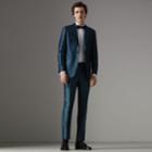 Burberry Burberry Soho Fit Geometric Silk Jacquard Suit, Size: 44r, Blue