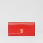 Burberry Burberry Monogram Motif Grainy Leather Continental Wallet, Red