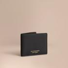 Burberry Burberry Trench Leather Bifold Wallet, Black