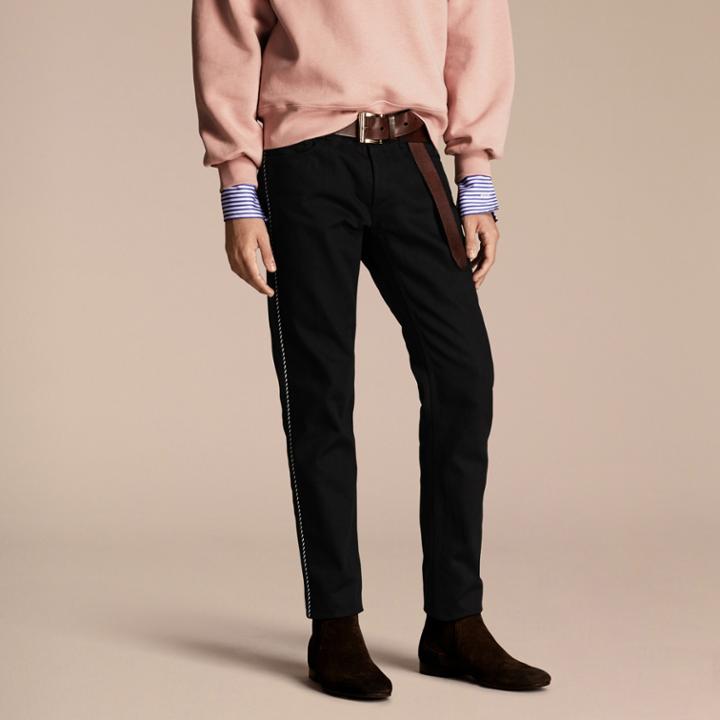 Burberry Burberry Skinny Fit Regimental Jeans, Size: 32, Black