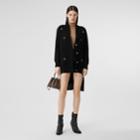 Burberry Burberry Deer Motif Wool Cashmere Blend Oversized Cardigan, Black