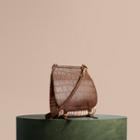Burberry The Small Bridle Bag In Alligator And Haymarket Check