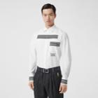 Burberry Burberry Stripe Print Cotton Oxford Shirt, Size: L, White