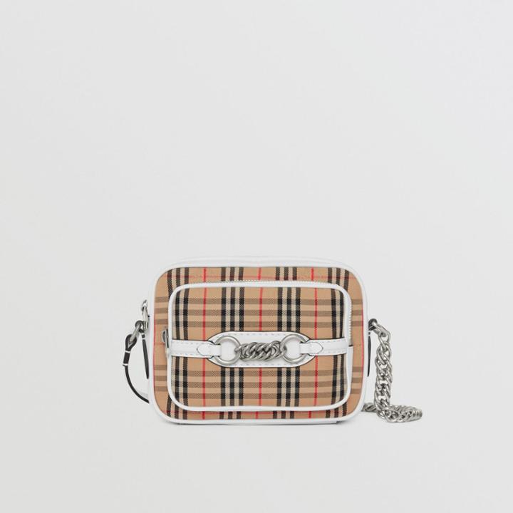 Burberry Burberry The 1983 Check Link Camera Bag, White