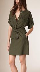 Burberry Cotton And Silk Blend Military Dress
