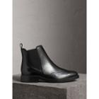 Burberry Burberry Leather Wingtip Chelsea Boots, Size: 39.5, Black