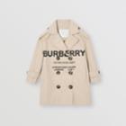 Burberry Burberry Childrens Horseferry Print Cotton Gabardine Trench Coat, Size: 10y, Stone