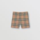 Burberry Burberry Childrens Vintage Check Cotton Tailored Shorts, Size: 3y, Beige
